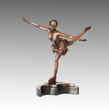 Sports Statue Figure Skating Bronze Sculpture TPE-707